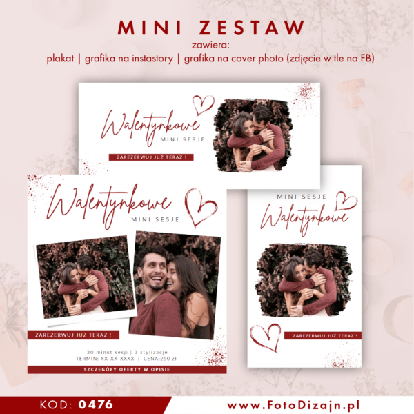 szablon plakatu walentynkowego 0476 do CANVA/PHOTOSHOP - obrazek 2