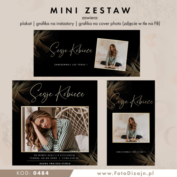 szablon plakatu na sesje kobiece/boudoir 0484 do CANVA/PHOTOSHOP - obrazek 2