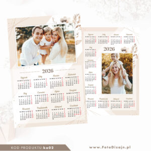 kalendarz 2026 | Photoshop / PNG | ka02